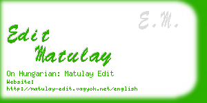 edit matulay business card
